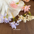 Fabric Flower U-Pin Hair Stick Gold Accent 3 Colors view 4