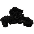 Black Ruffled Fabric Claw Hair Clip With Pearl Accent view 5