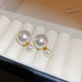 Double Pearl Look Stud Earrings in Four Color Options view 8