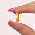 Open Adjustable Hugging Hands Ring Gold or Steel Tone Metal view 3