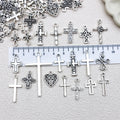 Antique Silver Cross Metal Charms with 9 Listed Options view 3
