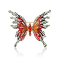 Crystal Butterfly Brooch with Toothed Wings in Four Colors view 1