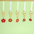 Rose, Sunflower and Daisy Charm Keychains Featuring Red Heart Across 18 Variations view 3