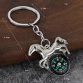 Horse Compass Metal Keychain in Six Color Finishes view 2