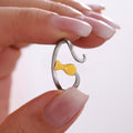 Stainless Steel Cat Silhouette Open Adjustable Rings Size 7 view 3