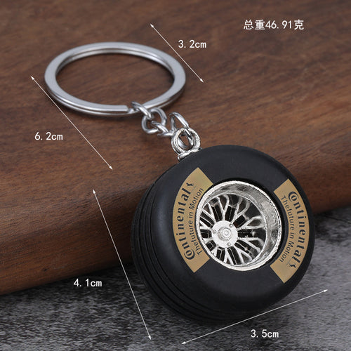 PVC Tire Keychain Car Accessory Gift Keychain with Printed Design