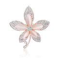 Five Petal Crystal Flower Brooch in Silver or Peach view 5
