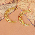 Large Filigree Crescent Moon Metal Charm in Four Finishes view 6