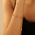 Gold Natural Stone Bead Necklace Matching Bracelet Set view 2