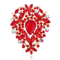 Silver Tone Heart Crystal Nine Designs Metal Brooch Pin view 9