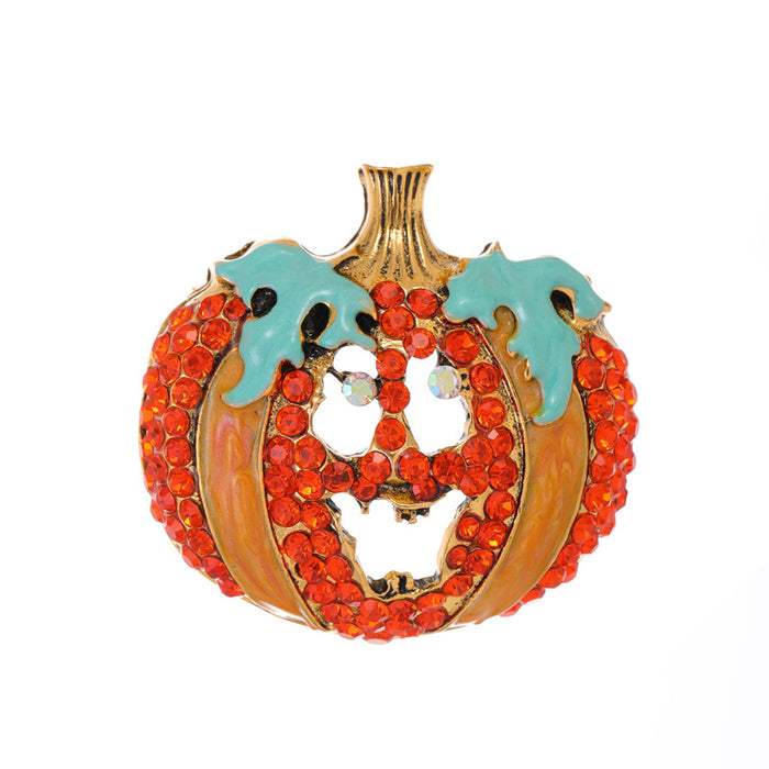 Orange Pumpkin Metal Brooch Pin for Jackets and Lapels