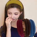 Flocked Velvet Ribbed Wide Padded Headband 5 Colors view 2