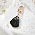 Black Resin Pressed Flower Keychains in Six Designs view 6