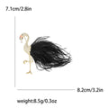 Flamingo Feather Brooch in Metal with Gold-tone Flamingo Neck and Soft Feather Plumage view 5