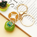 Coin and Persimmon Charm Keychains with Braided Wrist Loops view 8
