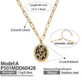 Gold Paperclip Chain Tulip Enamel Oval Pendant Necklace view 7