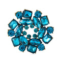 Geometric Crystal Wreath Brooch in Four Colors for Jackets, Coats, and Scarves view 2