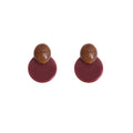 Two Tone Round Disc Statement Stud Earrings in Two Colors view 5