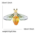 Crystal Bee Brooch Transparent Wings Clear or Yellow Body view 5