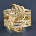 Crystal Knot Layered Wide Band Ring in Three Finishes view 6