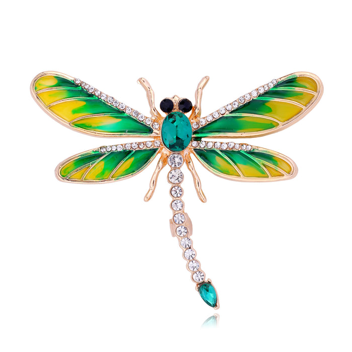 Dragonfly Crystal Enamel Four Designs Metal Brooch Pin