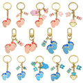 Baby Feet Metal Keychains in Pink and Blue, 14 Styles view 5