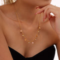 Teardrop Crystal Station Necklace in Five Color Styles view 3
