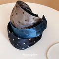 Velvet Polka Dot Wide Padded Headband 2 Colors Soft view 2