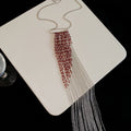 Long Beaded Fringe Necklaces in Four Gradient Colors view 6