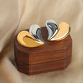 Puffy Heart Pendant Snake Chain Necklaces and Heart Stud Earrings view 4