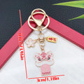 Six Color Lion Dance Flower and Message Keychains with Metal Hardware view 8