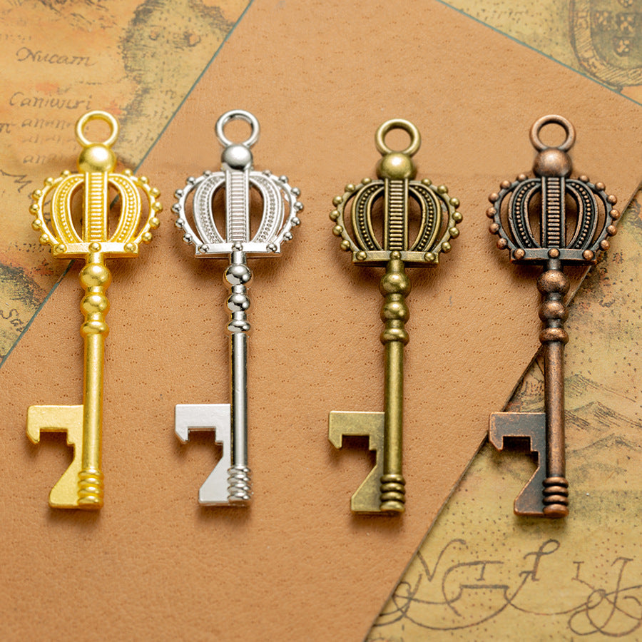 Alloy Crown Keychain Pendant Charm Punk Style 73x23mm
