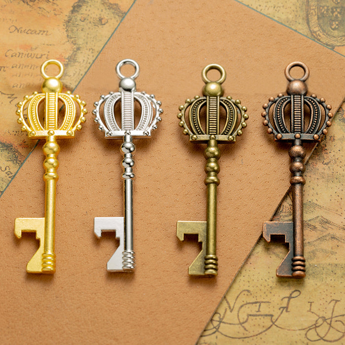 Alloy Crown Keychain Pendant Charm Punk Style 73x23mm