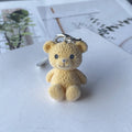 Flocked Mini Teddy Bear Keychains Lobster Clasp 3 Colors view 6