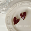 Heart Shape Enamel Stud Earrings Gold Rim Three Color Styles view 4