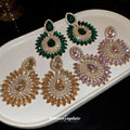 Crystal Teardrop Statement Earrings in Three Colors view 1