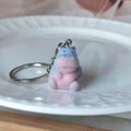 Flocked Mini Animal Plush Keychains Elephant Penguin Hippo 4 Styles view 8