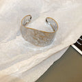 Hammered Wide Open Cuff Bracelet In Gold Tone Or Silver Tone view 7