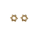 Mini Hollow Six Point Star Stud Earrings Gold Tone view 5