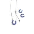 Purple Baguette U Shape Necklace And Stud Earring Set view 5