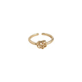 Open Adjustable Gold Tone Openwork Rose Flower Ring view 5