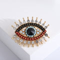 Evil Eye Sunburst Brooch Gold or Silver Rhinestones view 6