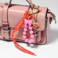 Beaded Heart Carabiner Keychain Phone Strap Bow Charm view 3