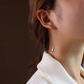 Gold Steel And Rose Gold Teardrop Hook Drop Earrings view 6