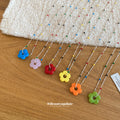 Colorful Crystal Flower Pendant Necklaces in Six Colors view 4