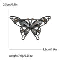 Open Wing Marquise Crystal Butterfly Brooch in Brown or Gray view 7
