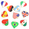 Heart Flag Enamel Charms Featuring Ten National Designs view 5