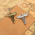 Winged Staff Emblem Metal Pendant Charm For Jewelry Making view 2