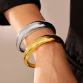 C-Shape Open Cuff Bracelet Polished Gold Or Silver Tone view 4