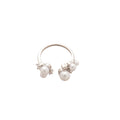 Silver Pearl Zircon Open Rings Three Designs Adjustable view 5